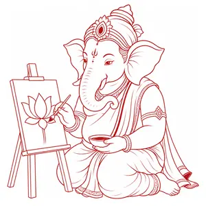 Ganapati demonstrating Painting