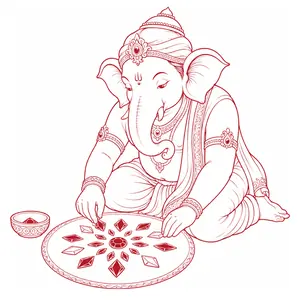 Ganapati demonstrating Floor Mosaic in Gems