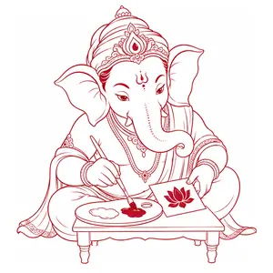 Ganapati demonstrating Preparing Colours