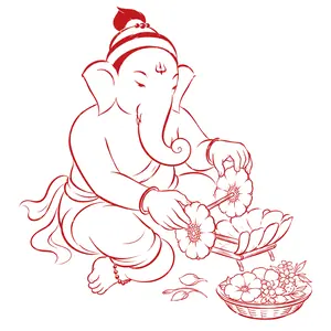 Ganapati demonstrating Flower Displays