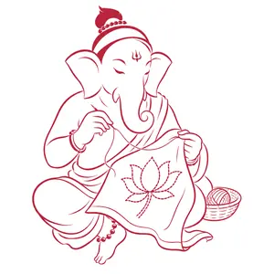 Ganapati demonstrating Needlework and Tailoring