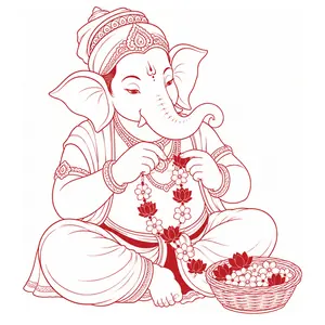 Ganapati demonstrating Garland-Making