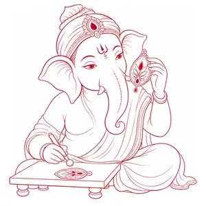 Ganapati demonstrating Ear Ornaments