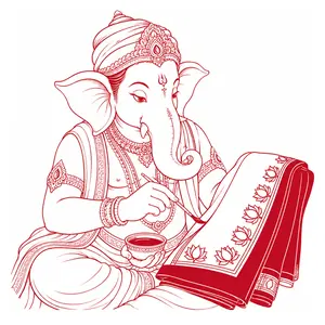 Ganapati demonstrating Adorning Dress and Body