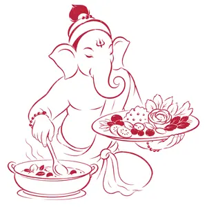 Ganapati demonstrating Cooking