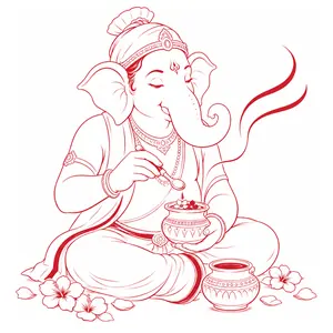 Ganapati demonstrating Perfumery