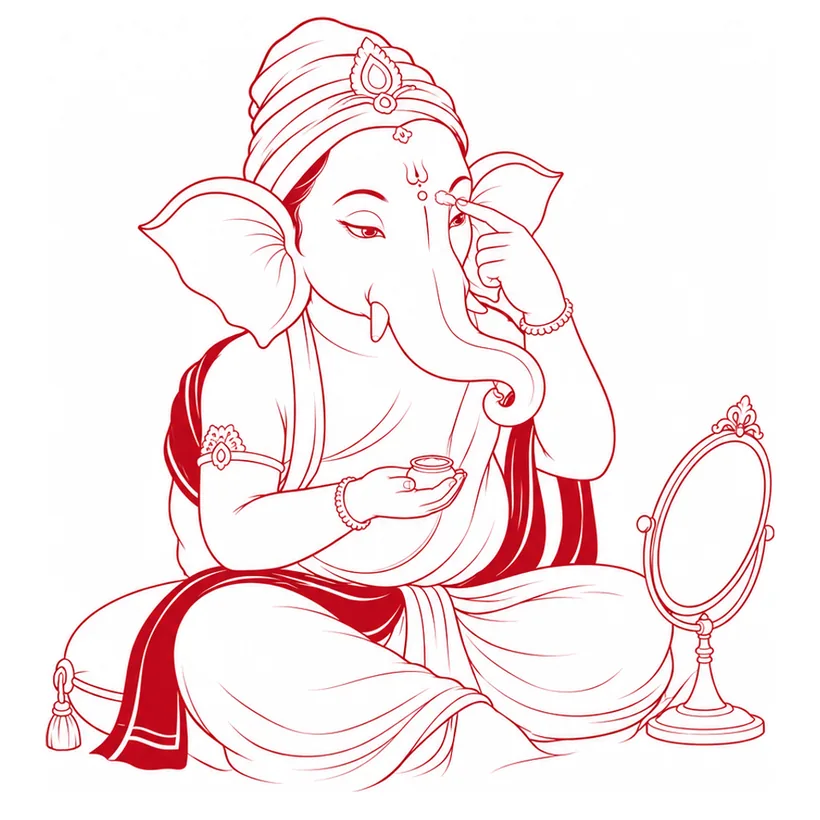 Ganapati demonstrating Cosmetics and Tonics