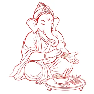Ganapati demonstrating Massage and Bathing